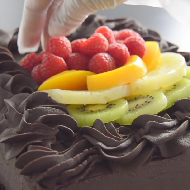 Step 7 Decorating Fruit Chocolate Cake