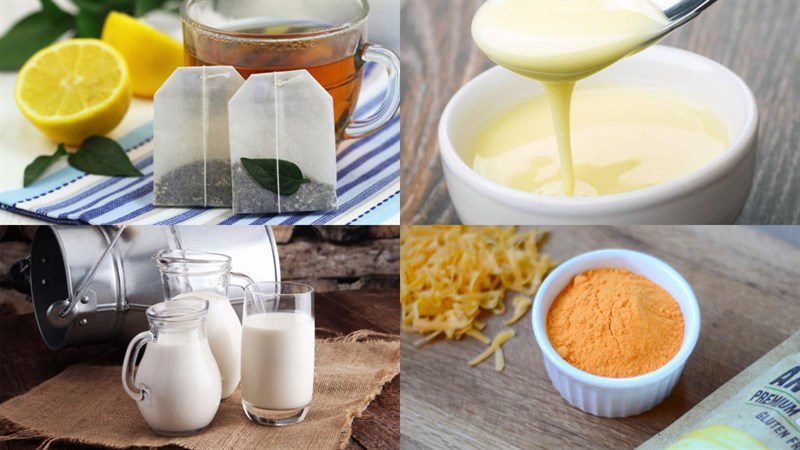 Ingredients for cheese foam milk tea