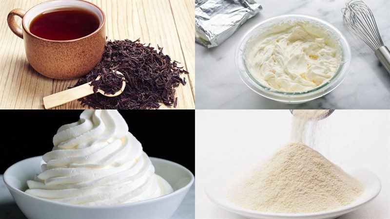 Ingredients for cheese cream milk tea