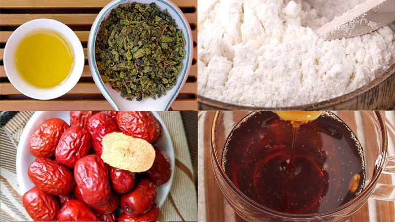 Ingredients for longan milk tea