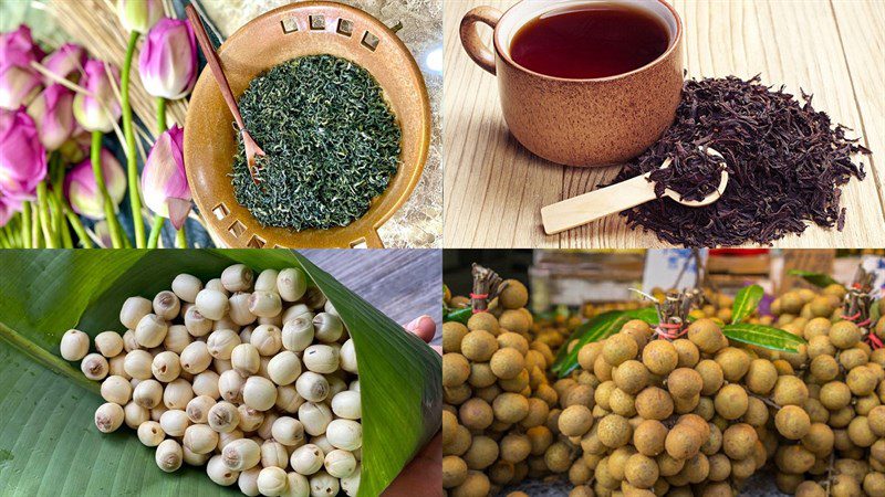 Ingredients for longan milk tea