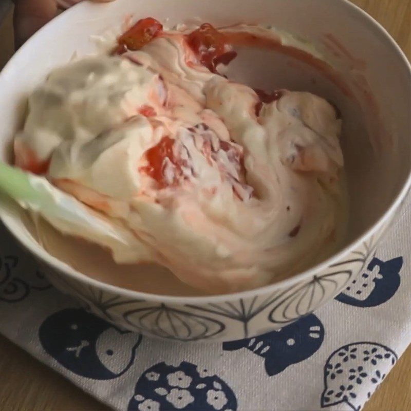 Step 5 Mix strawberry cream cheese Strawberry yogurt cream cheese