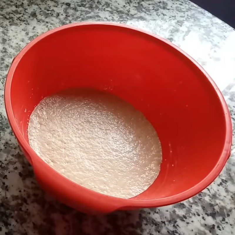 Step 2 Mixing the dough for butter milk bread using a non-stick pan