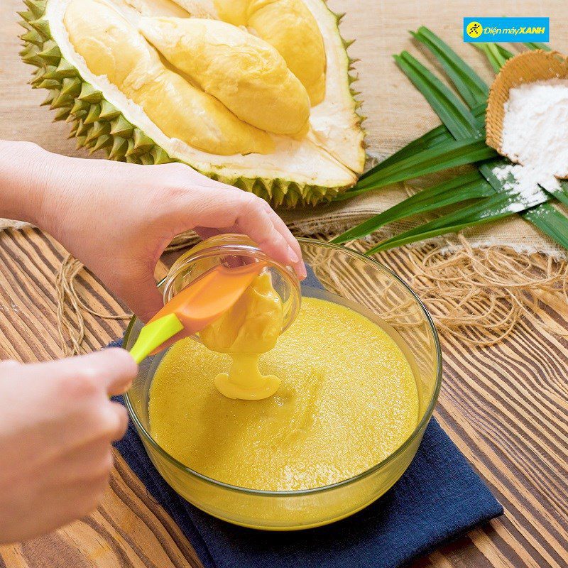 Step 2 Mixing mochi dough Mochi cake with durian cream filling