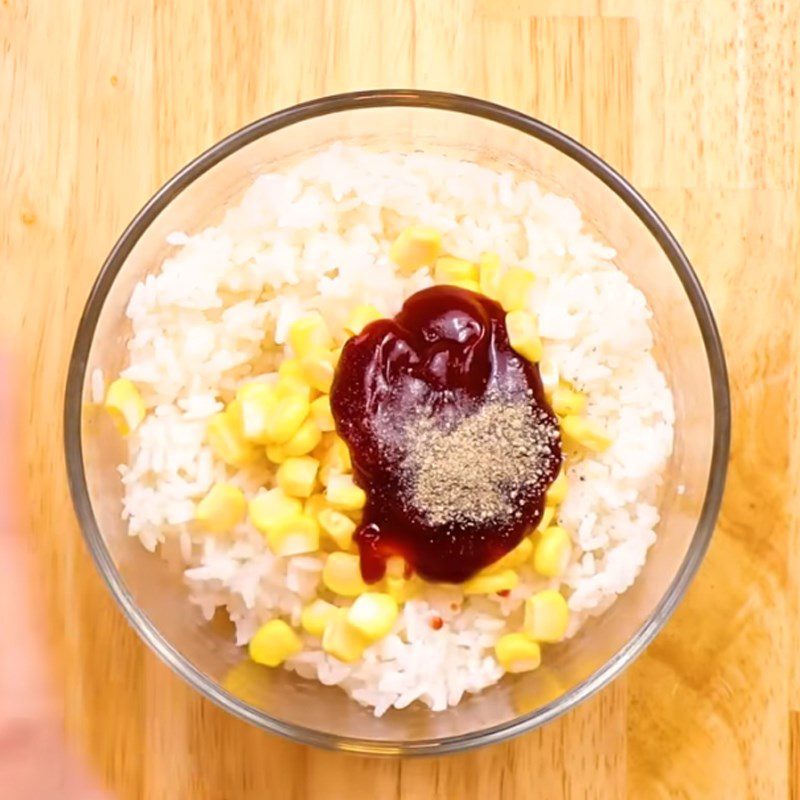 Step 2 Mixing rice Stuffed roasted bell pepper