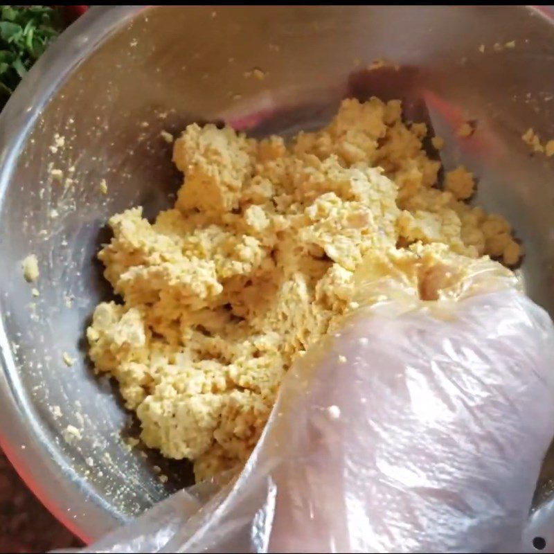 Step 1 Mixing Tofu for Vegetarian Fried Eggs