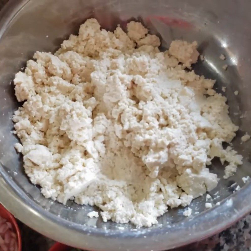 Step 1 Mixing Tofu for Vegetarian Fried Eggs