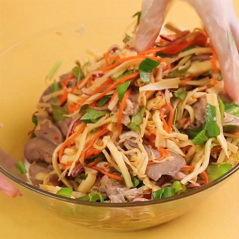 Step 4 Toss the salad for Pig Tongue Salad