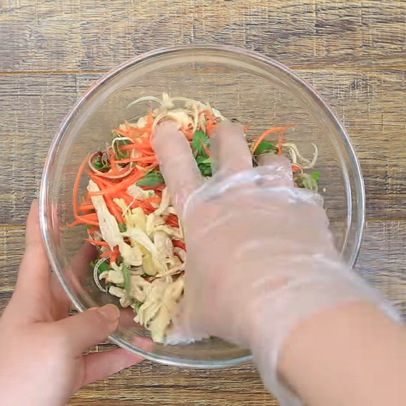 Step 4 Mix the Salad Chicken Salad with Banana Flower