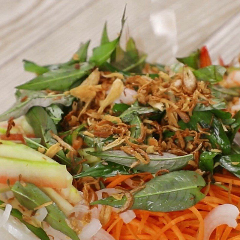 Step 5 Mixing the salad Watermelon Salad with Shrimp and Pork