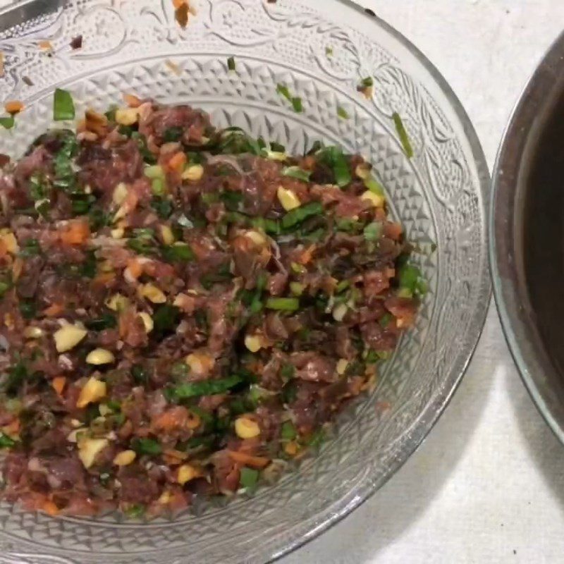 Step 2 Mixing the filling Steamed pork sausage