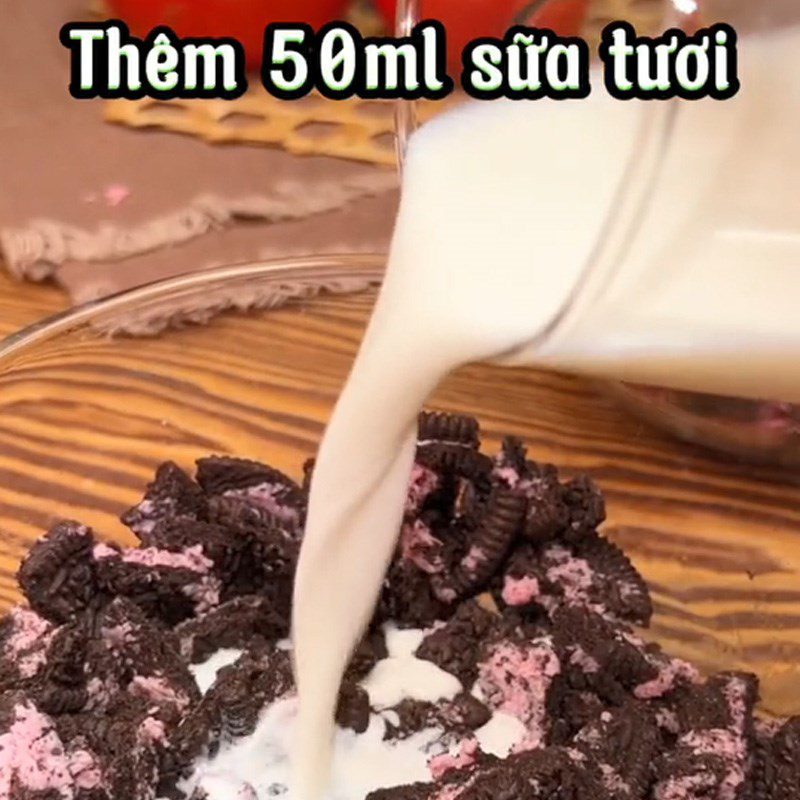 Step 2 Mix Oreo cream How to make Oreo ice cream (Recipe shared from TikTok Cooking with TasteVN)