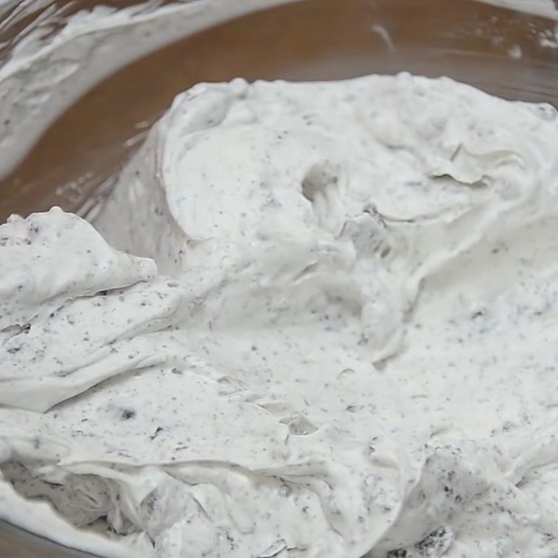 Step 3 Mix whipped cream with cookies Oreo cookie cream