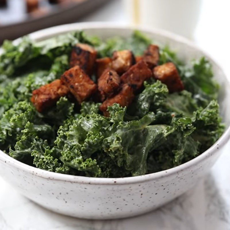 Step 4 Tossing the salad Creamy kale salad