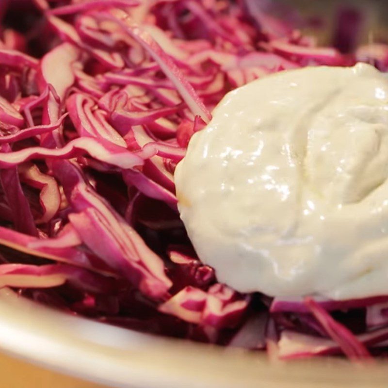 Step 4 Mix salad for Walnut Candy Purple Cabbage Salad