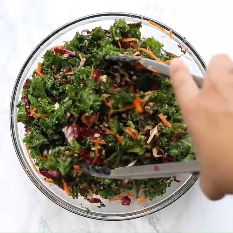 Step 3 Mixing the salad Asian style kale salad