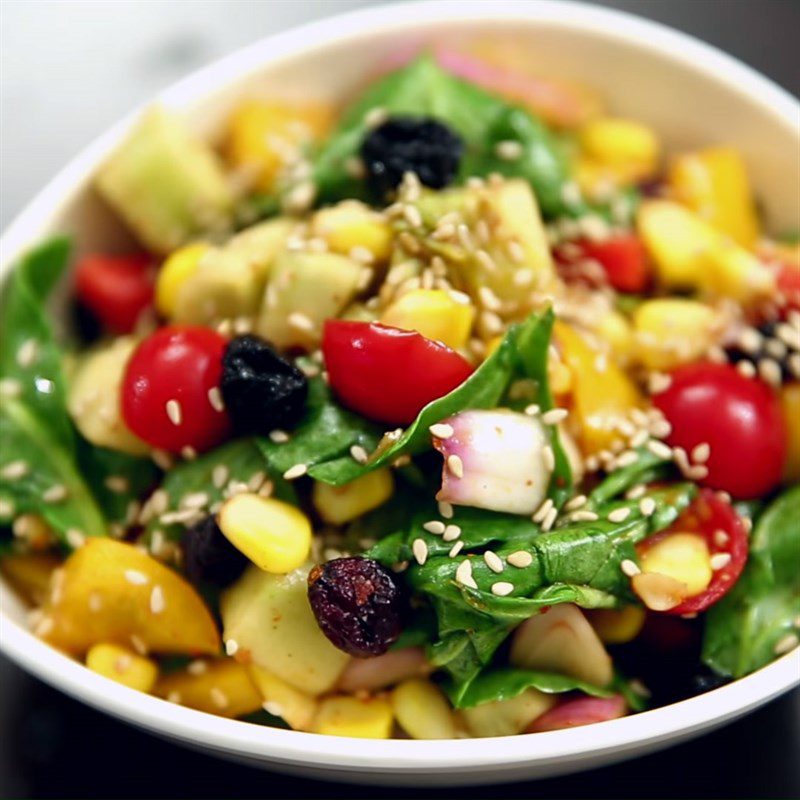 Step 5 Final Product Spinach corn salad