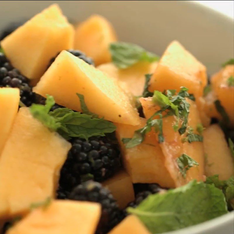Step 3 Mix salad for melon raspberry salad