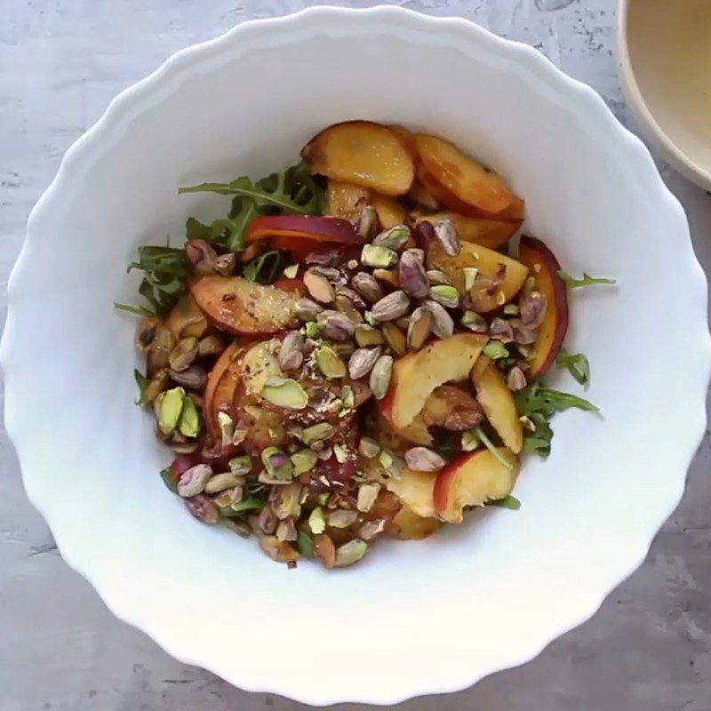 Step 3 Mixing salad Peach pistachio salad