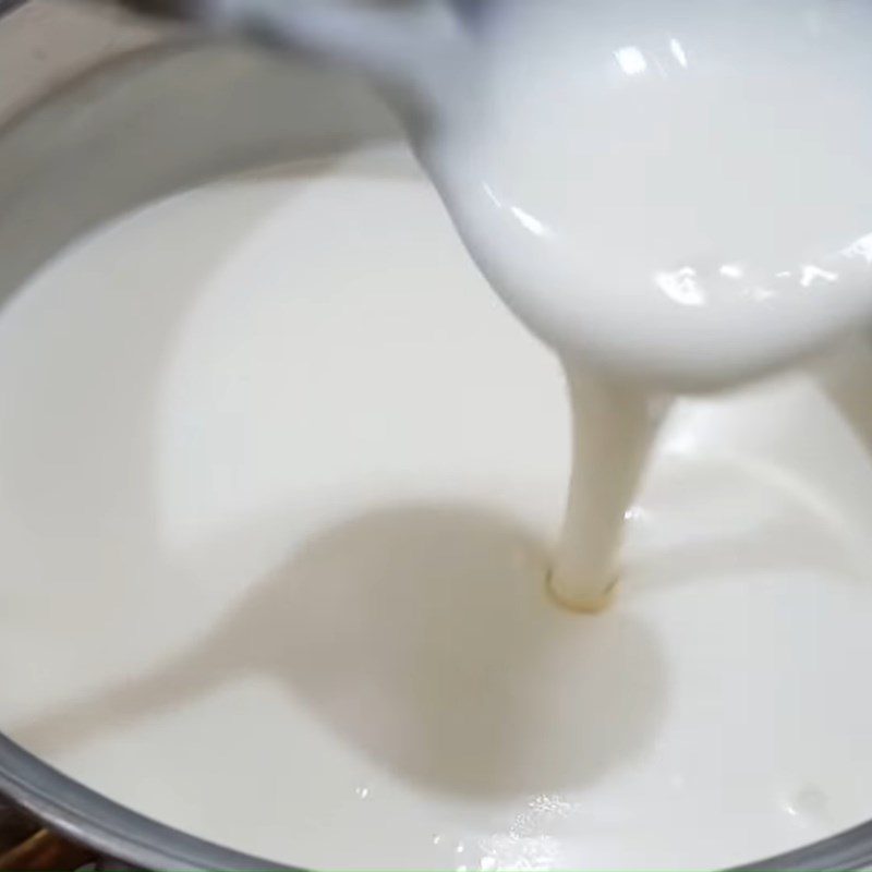 Step 2 Mix the yogurt Fruit yogurt ice cream with coconut milk