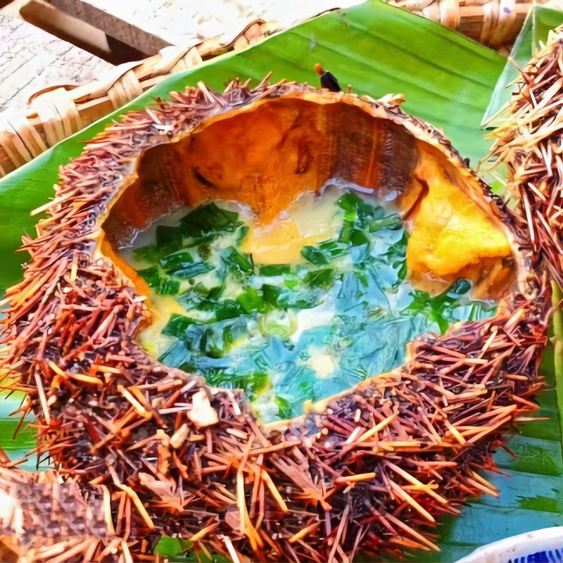 Step 5 Final Product Grilled Sea Urchin with Scallion Oil
