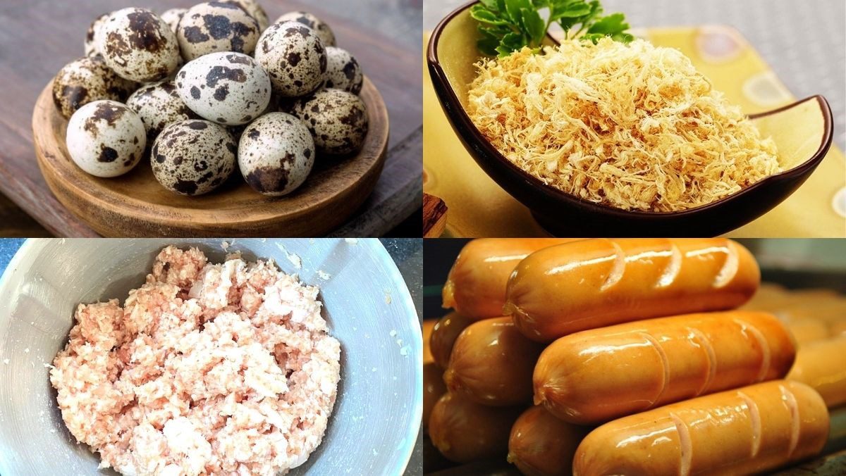 Ingredients for baked quail egg dish