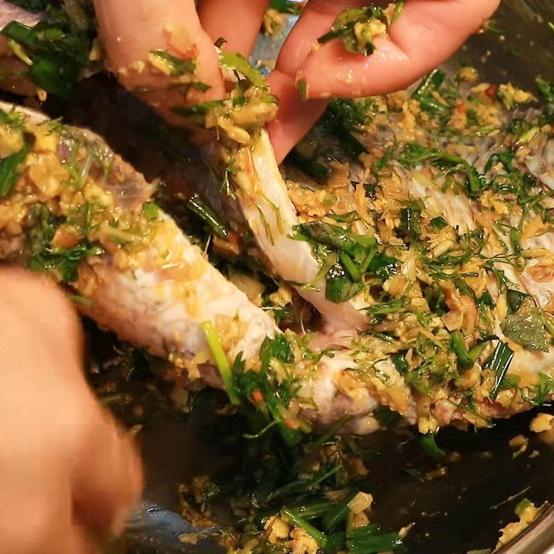 Step 2 Marinate the fish Grilled tilapia with galangal