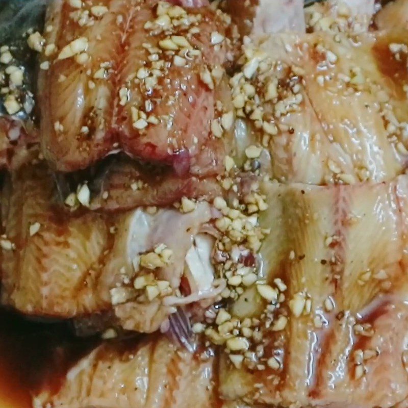 Step 3 Marinating catfish Dried catfish marinated in soy sauce