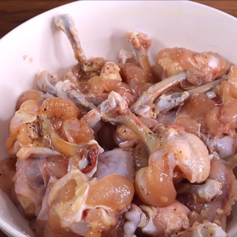 Step 3 Marinating Chicken Lollipop Chicken