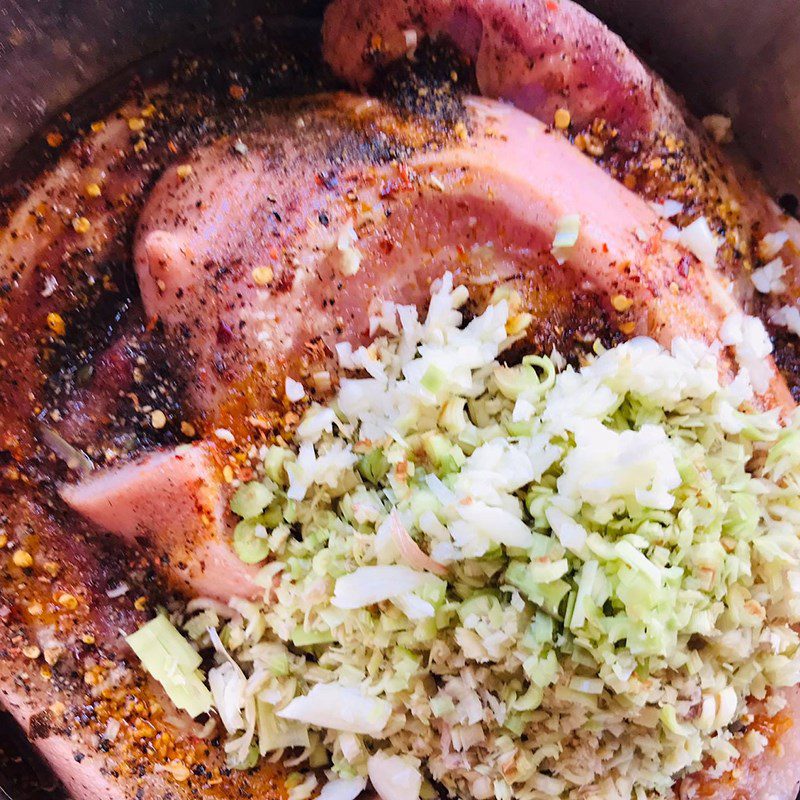 Step 2 Marinate the meat Crispy fried pork belly