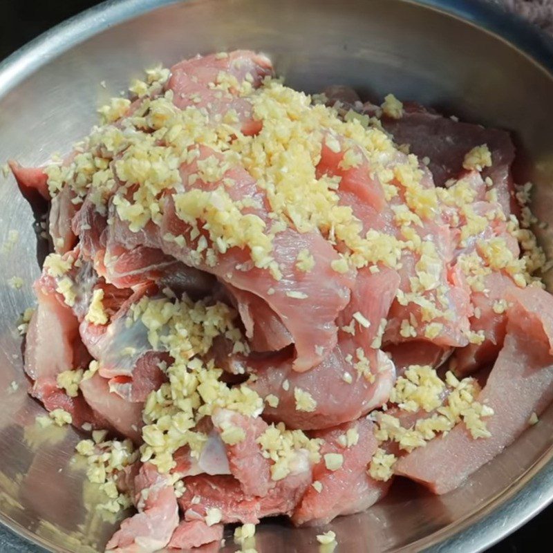 Step 2 Marinate the pork Dried pork hanging on the stove