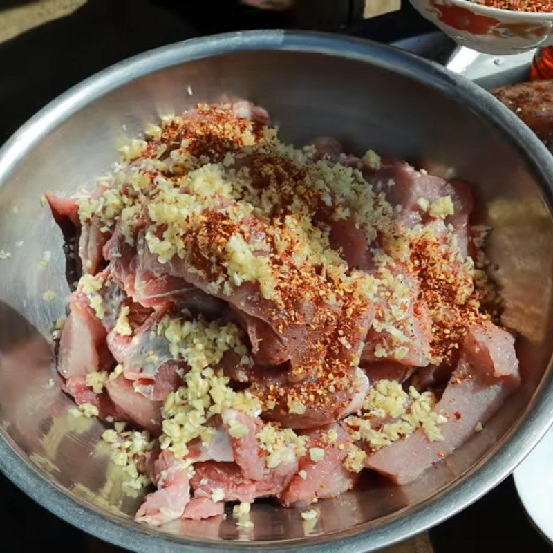 Step 2 Marinate the pork Dried pork hanging on the stove