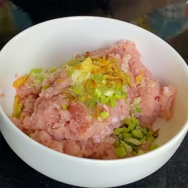 Step 3 Marinate pork Chao Tieu