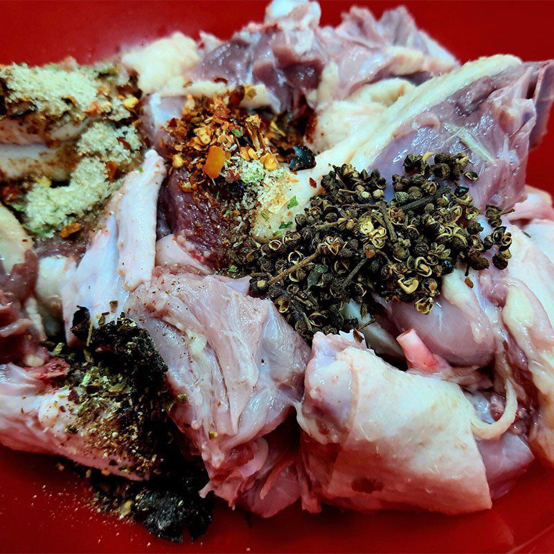 Step 2 Marinate the Duck Meat for Grilled Duck with Mac Mat and Mac Khen Seeds