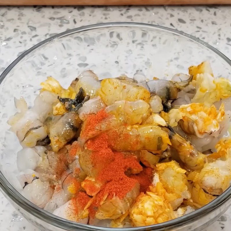 Step 2 Marinate shrimp for Phan Thiet tapioca cake