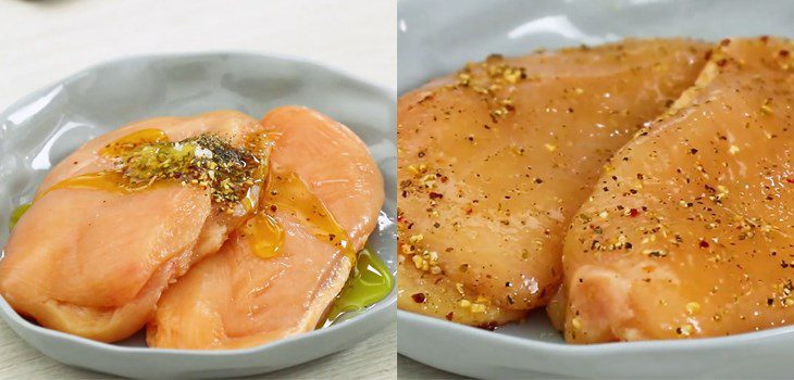 Step 2 Marinate the chicken breast Grilled chicken breast stuffed with cream cheese