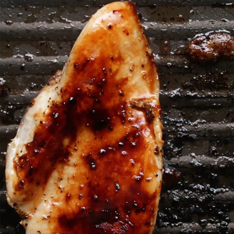 Step 4 Marinate and sear the chicken breast Grilled peach salad