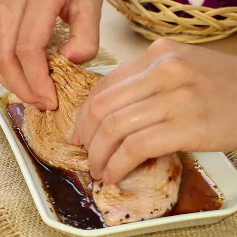 Step 2 Marinate and fry the duck for Duck Salad with Tamarind Sauce