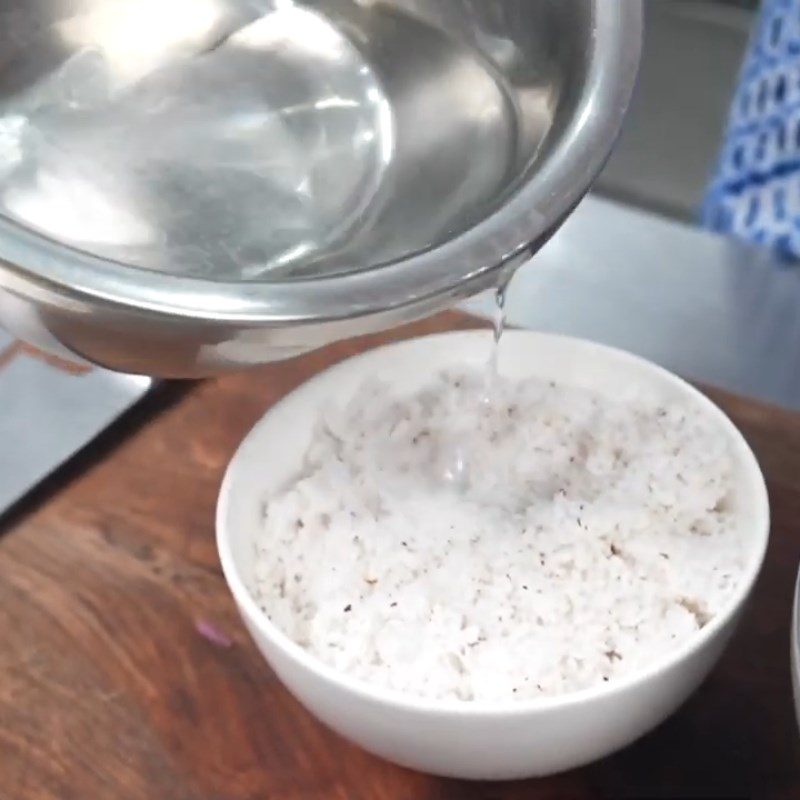 Step 2 Extract coconut milk for Purple Sweet Potato Banana Dessert