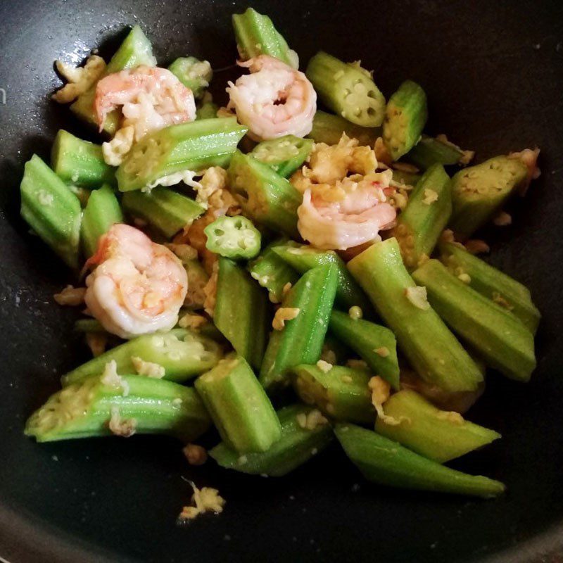 Step 4 Sautéed Okra with Shrimp Okra sautéed with shrimp