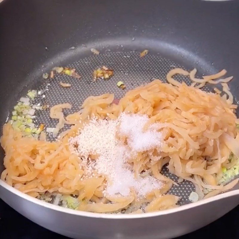 Step 4 Sautéed pickled mustard greens Vegetarian sticky rice (Recipe shared by Tiktok Vegetarian Kitchen XANH)