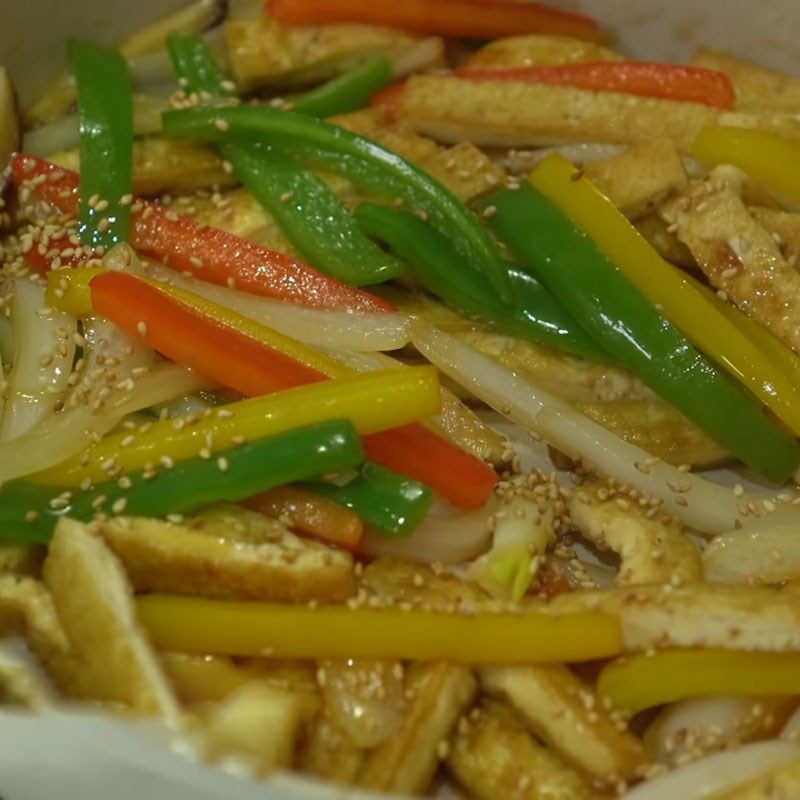 Step 3 Stir-fry tofu with vegetables Stir-fried tofu with vegetables