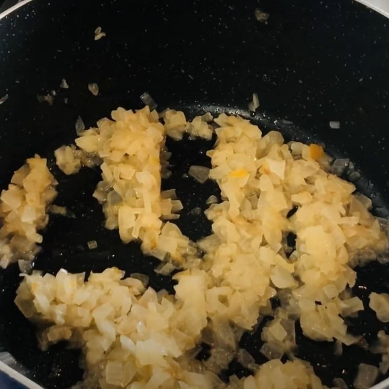 Step 2 Sauté onions Fresh milk pumpkin soup
