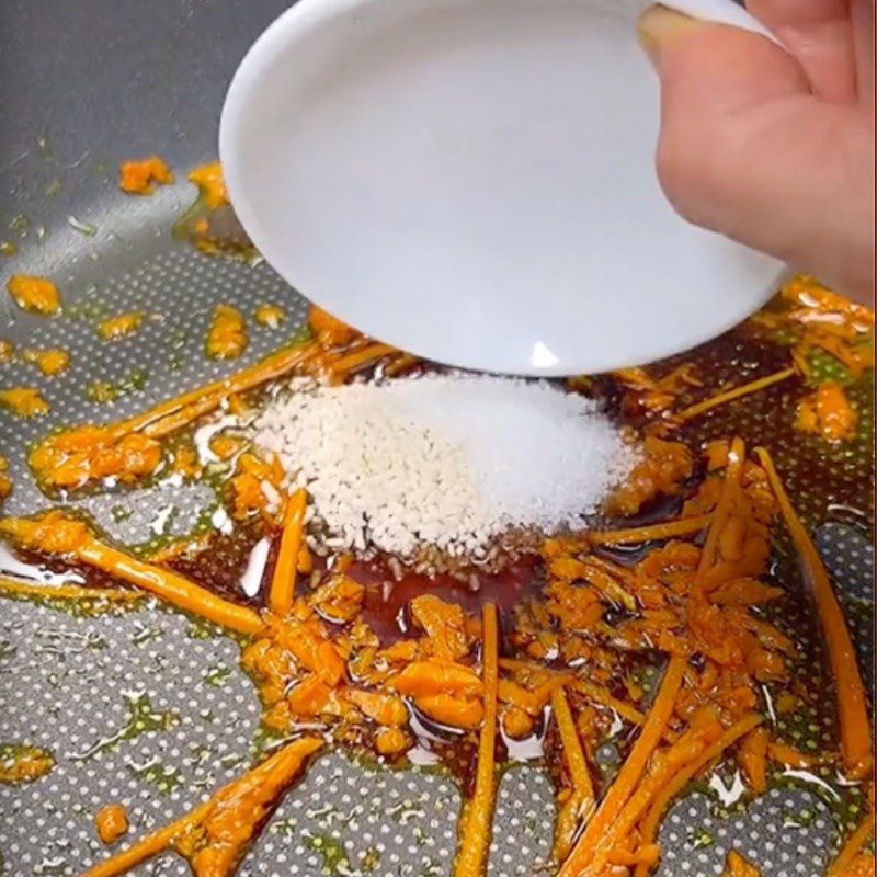 Step 2 Sauté the mushrooms for Vegan Turmeric Noodles (Recipe shared by Tiktok Vegan Kitchen XANH)