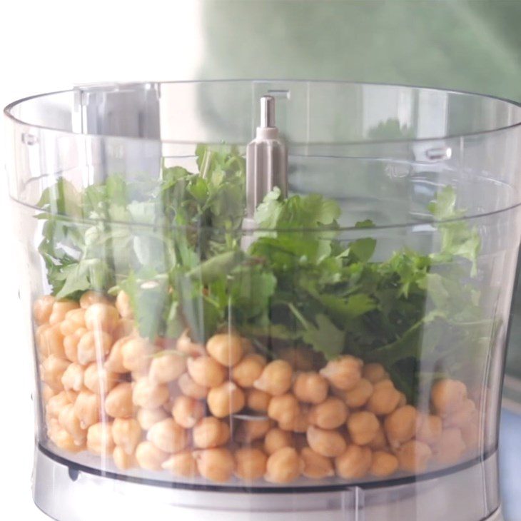 Step 2 Blend the falafel mixture​ Falafel - chickpea patties