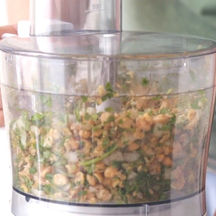 Step 2 Blend the falafel mixture​ Falafel - chickpea patties