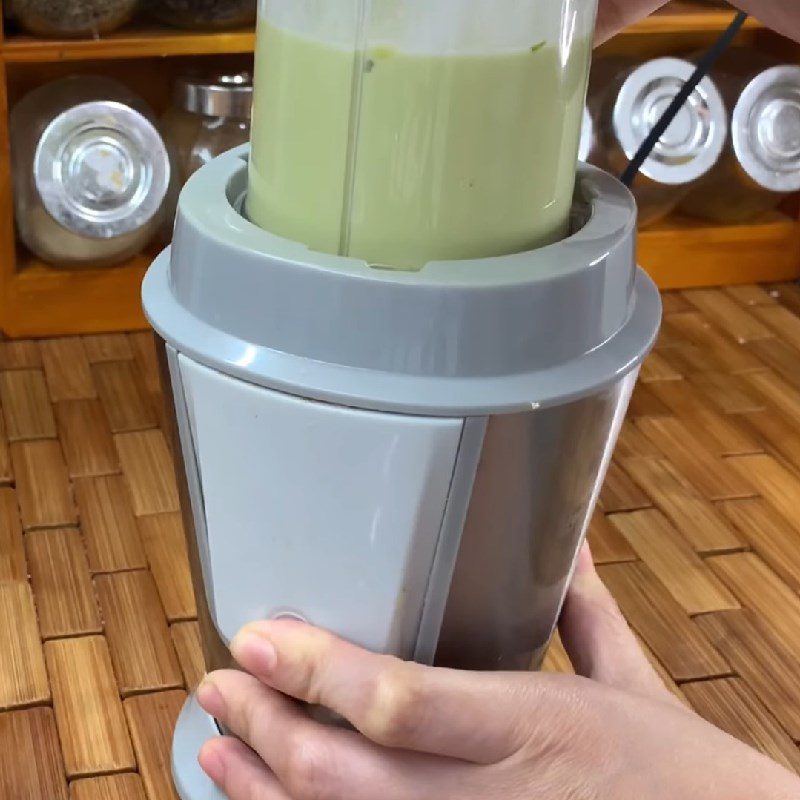 Step 2 Mashing avocado Keto Avocado Milk Tea