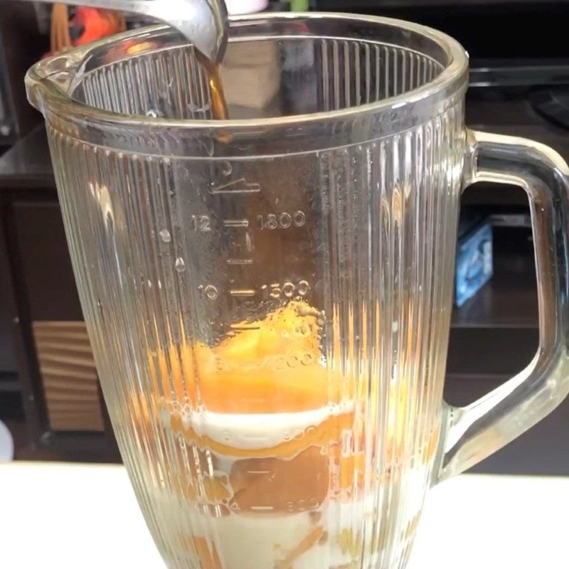 Step 2 Blend the jackfruit and mango for Jackfruit Mango Smoothie