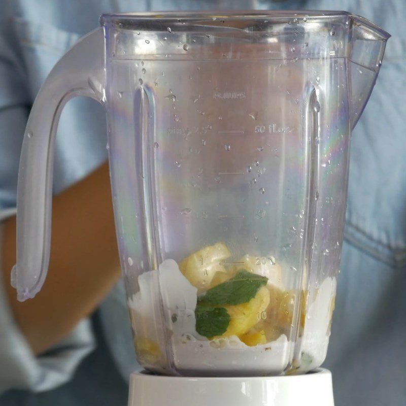 Step 2 Blend pineapple with the smoothie ingredient mixture
