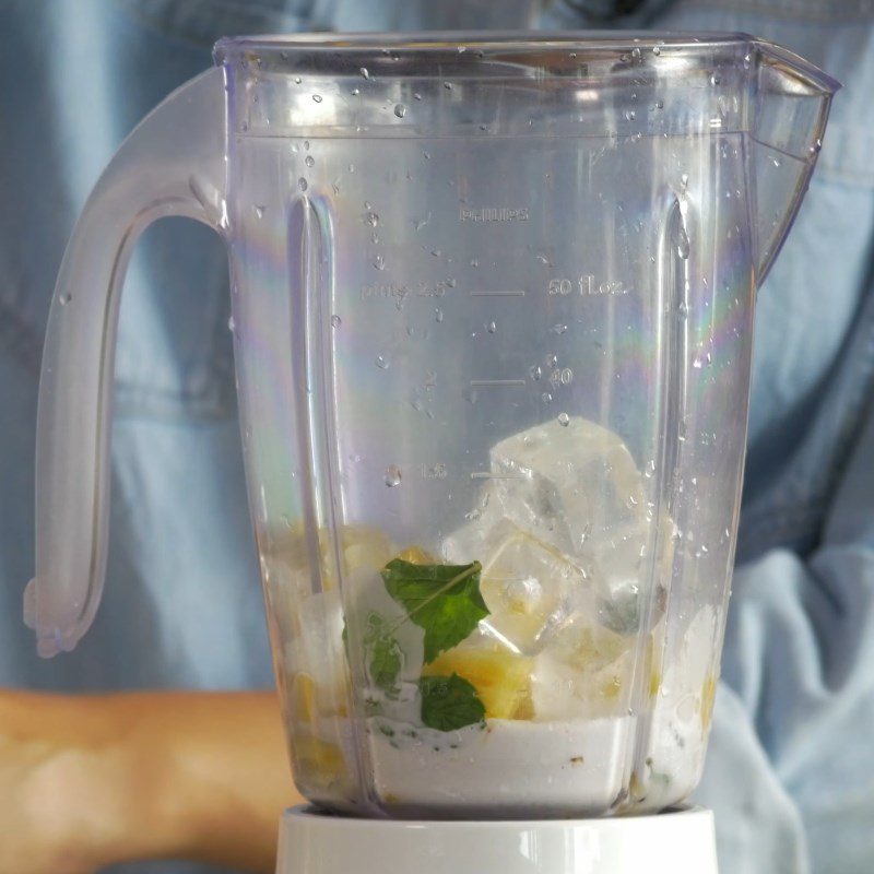 Step 2 Blend pineapple with the smoothie ingredient mixture